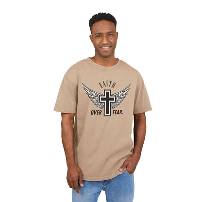 Faith over Fear Washed Heavy Oversize Tee