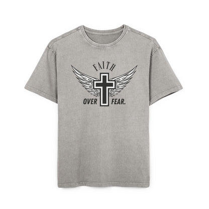 Faith over Fear Washed Heavy Oversize Tee