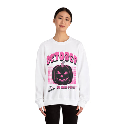 Pumpkin Pink Support Crewneck Sweatshirt Style 2