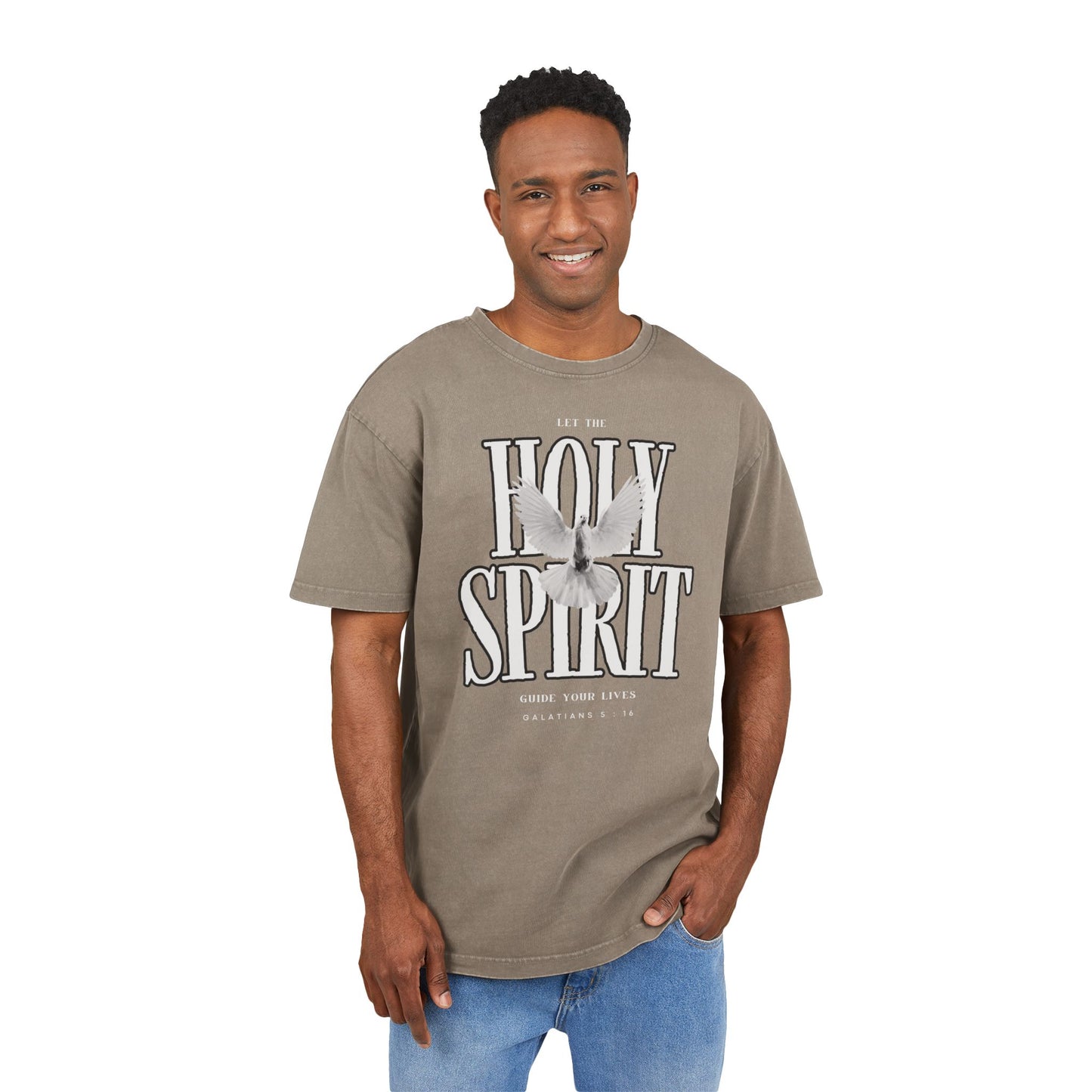 Guided By The Holy Spirit Washed Heavy Oversize Tee