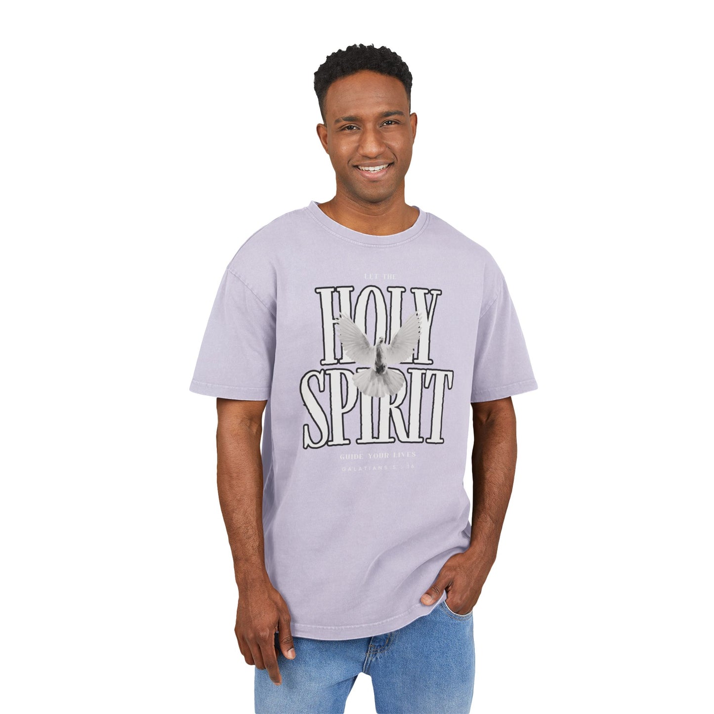 Guided By The Holy Spirit Washed Heavy Oversize Tee