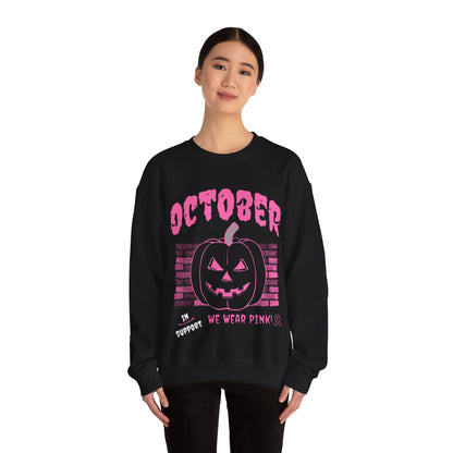 Pumpkin Pink Support Crewneck Sweatshirt Style 2