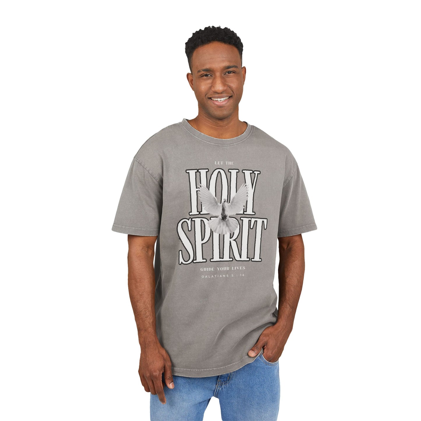 Guided By The Holy Spirit Washed Heavy Oversize Tee