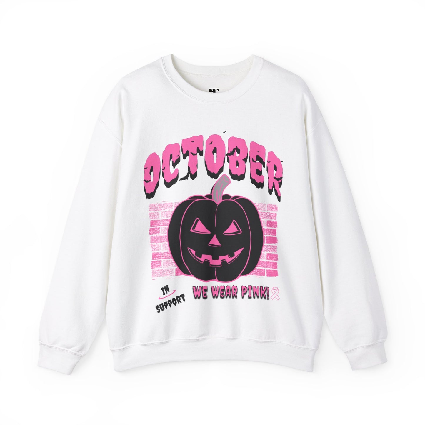 Pumpkin Pink Support Crewneck Sweatshirt Style 2